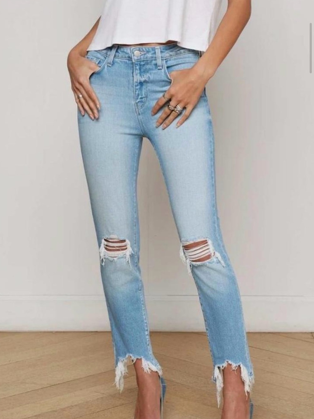 L’Agence high line destroyed denim Jeans